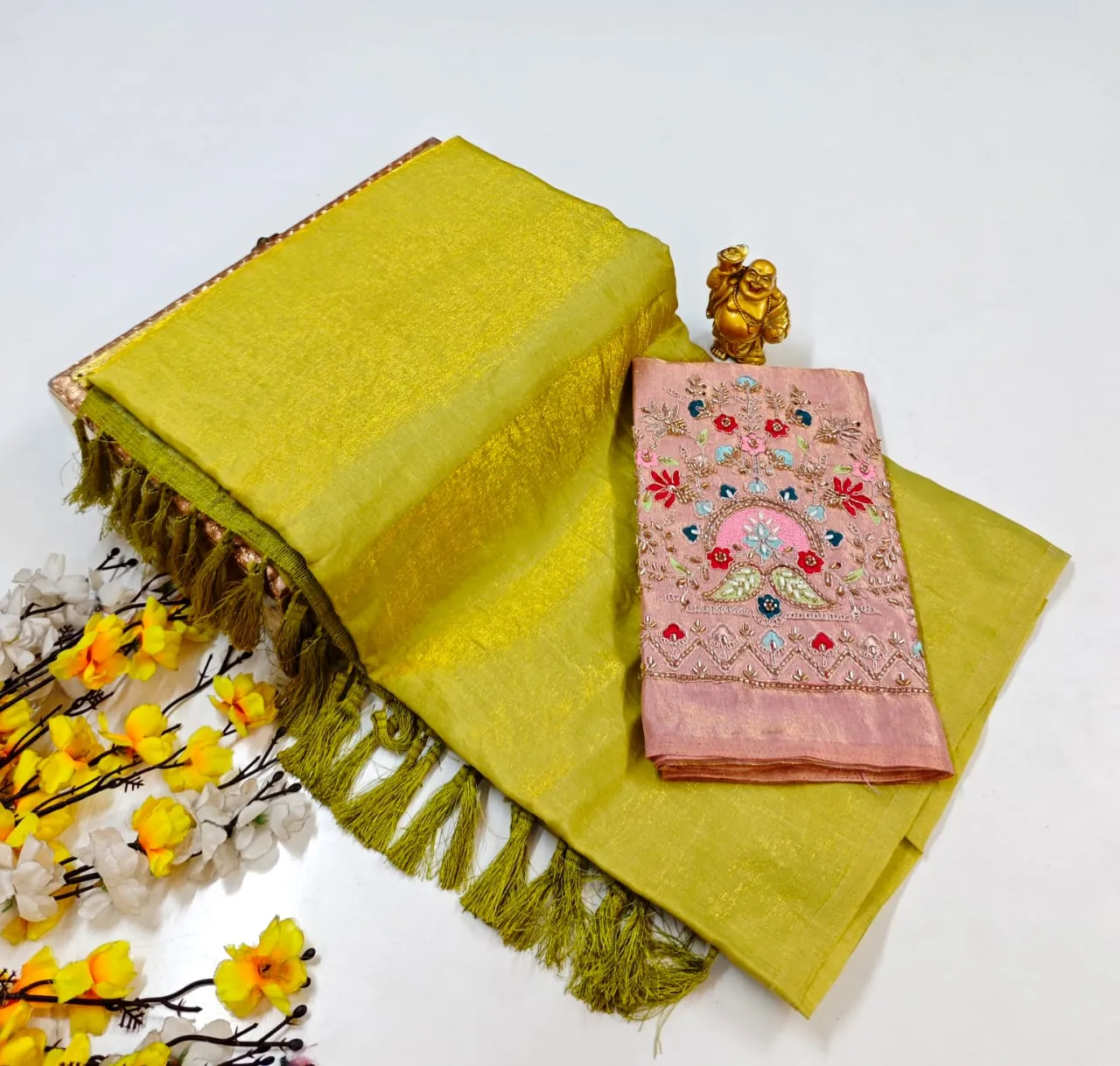Rangoli Crush Zari Border Semi Silk Saree
